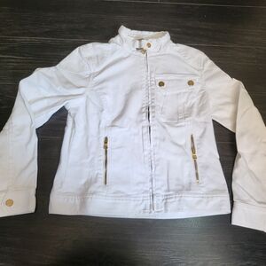 Ralph Lauren Double RL White and Gold Jean Jacket
